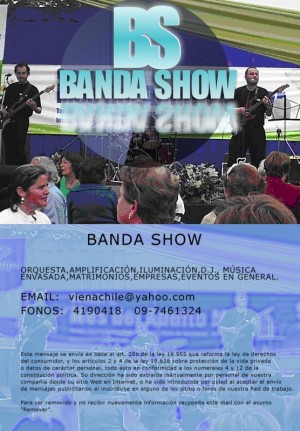 CHRISTIAN VERA Anuncios de arte, joyas, cosas valiosas en Santiago |  ORQUESTA BANDA SHOW FIESTAS PATRIAS, MUSICOS